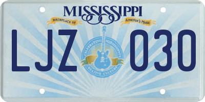 MS license plate LJZ030