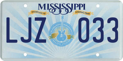MS license plate LJZ033