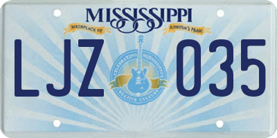 MS license plate LJZ035