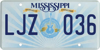 MS license plate LJZ036
