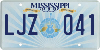 MS license plate LJZ041