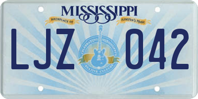 MS license plate LJZ042