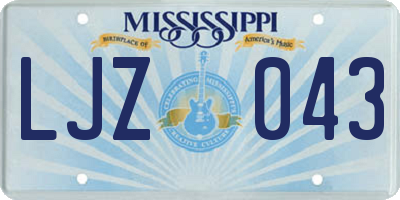 MS license plate LJZ043
