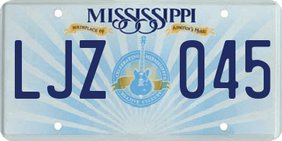 MS license plate LJZ045