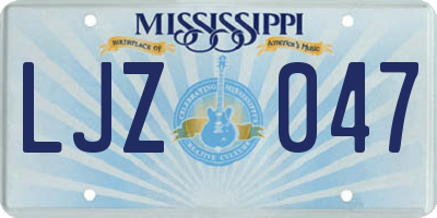 MS license plate LJZ047