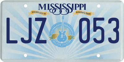 MS license plate LJZ053