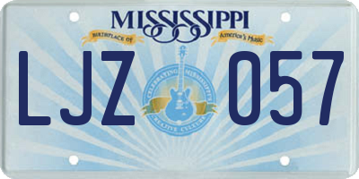 MS license plate LJZ057