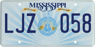 MS license plate LJZ058