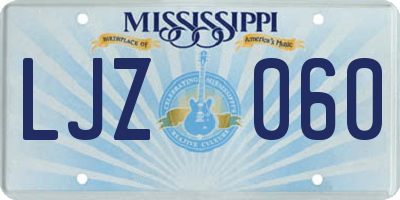 MS license plate LJZ060