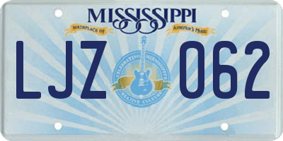 MS license plate LJZ062