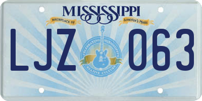 MS license plate LJZ063