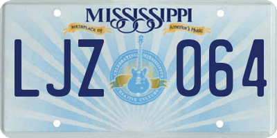 MS license plate LJZ064