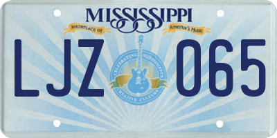 MS license plate LJZ065