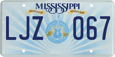 MS license plate LJZ067