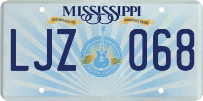 MS license plate LJZ068