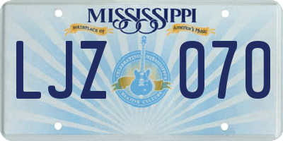 MS license plate LJZ070