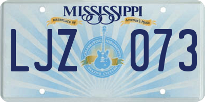 MS license plate LJZ073