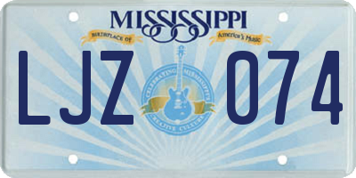 MS license plate LJZ074