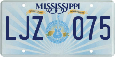 MS license plate LJZ075
