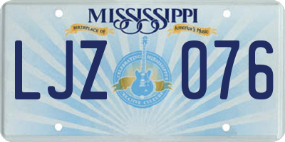 MS license plate LJZ076
