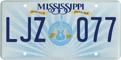MS license plate LJZ077