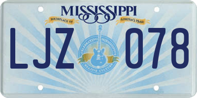 MS license plate LJZ078