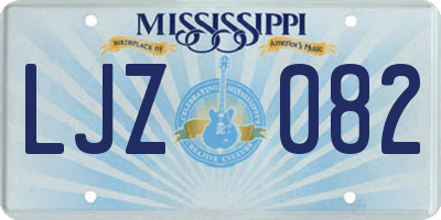 MS license plate LJZ082