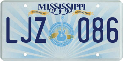 MS license plate LJZ086