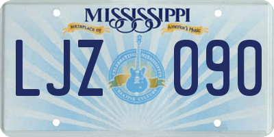 MS license plate LJZ090