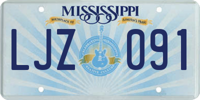 MS license plate LJZ091