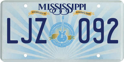 MS license plate LJZ092