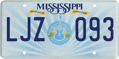 MS license plate LJZ093