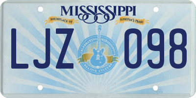 MS license plate LJZ098