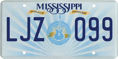 MS license plate LJZ099