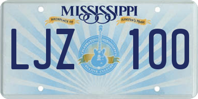 MS license plate LJZ100