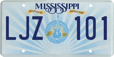 MS license plate LJZ101