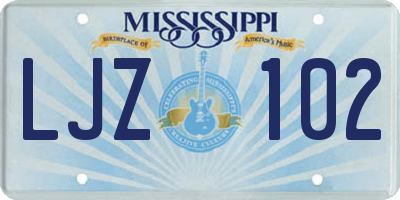 MS license plate LJZ102