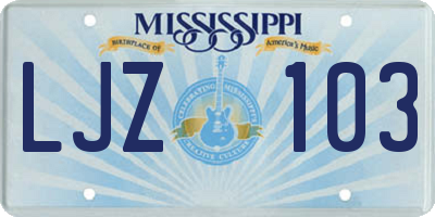MS license plate LJZ103