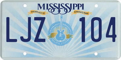 MS license plate LJZ104