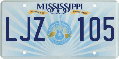 MS license plate LJZ105