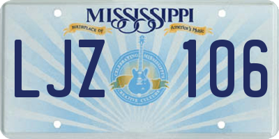 MS license plate LJZ106