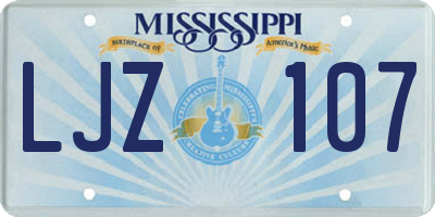 MS license plate LJZ107