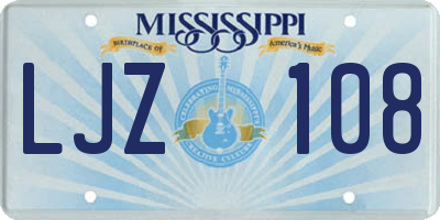 MS license plate LJZ108