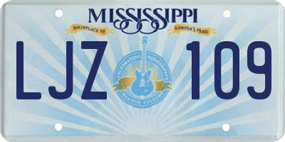 MS license plate LJZ109