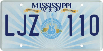 MS license plate LJZ110
