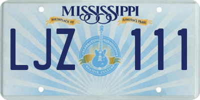 MS license plate LJZ111