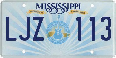 MS license plate LJZ113