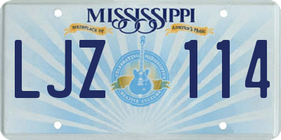 MS license plate LJZ114