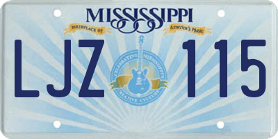 MS license plate LJZ115