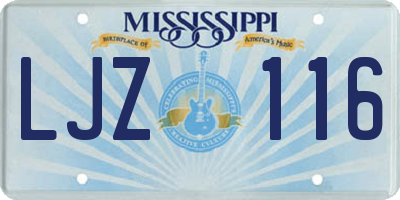 MS license plate LJZ116